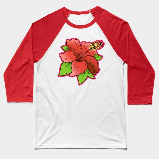 Hibiscus Baseball T-Shirt by aliyahart
